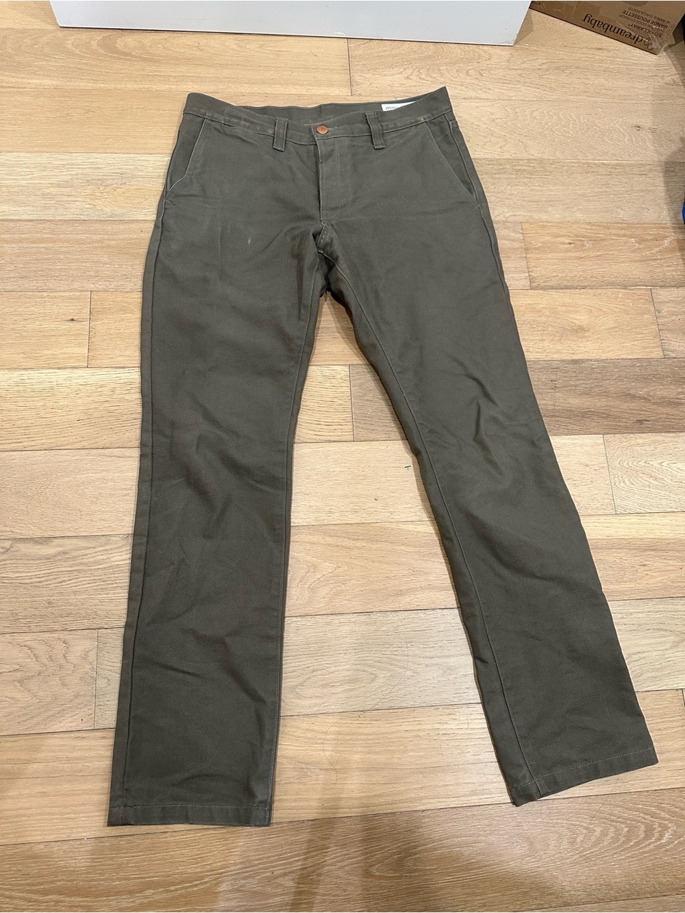 Men’s Grown And Sewn Foundation Brown Work Pants Size 33 USA Classic Canvas
